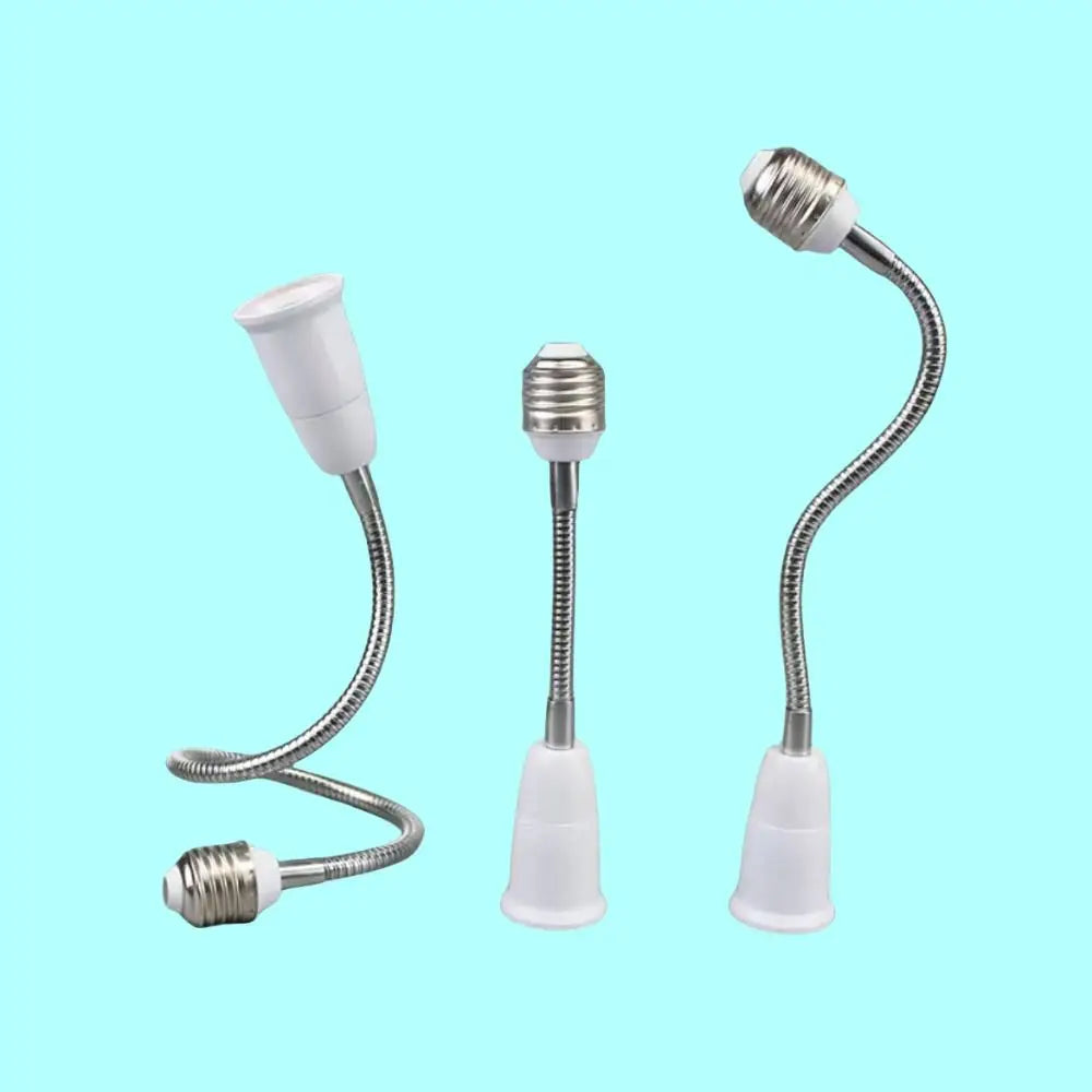 20/30/40/60cm LED Bulb Extension Tube Flexible E27 To E27 Bulb Conversion Lengthen Threaded Lamp Holder Adapter Home Oasis Select