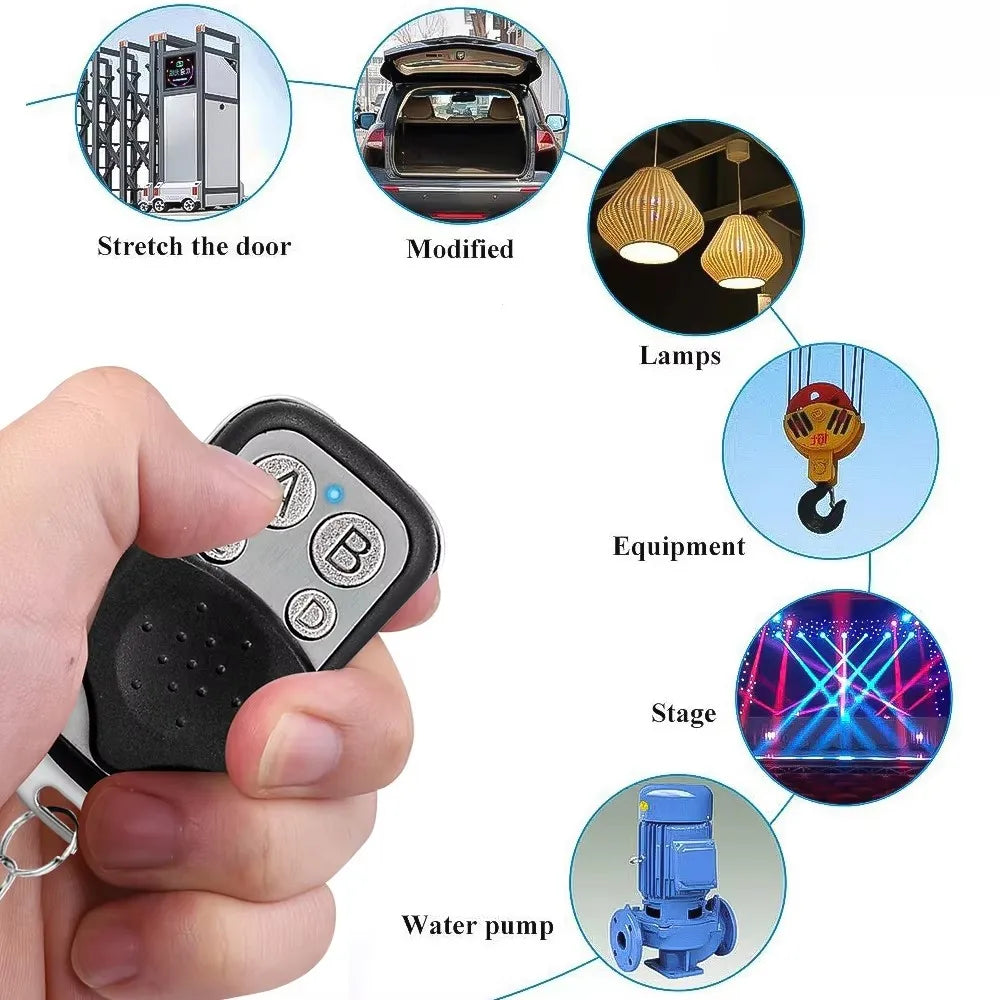 Remote Control 433MHz Car Key Garage Door Gate Opener Remote Control Duplicator Clone Cloning Code 4-Button Transmitter Oasis Select
