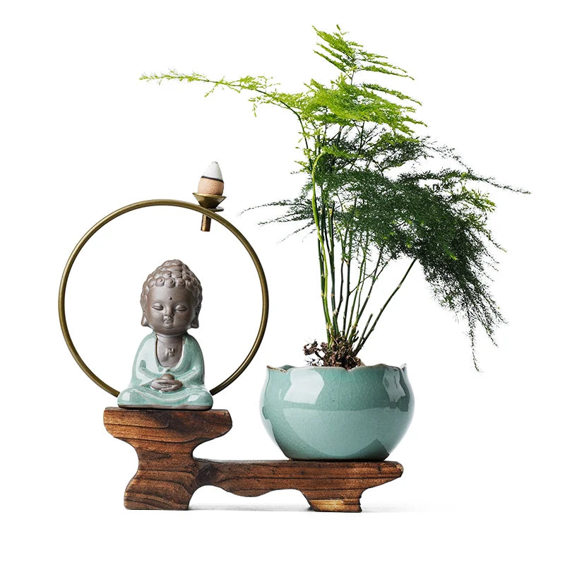 Backflow fragrant new Chinese creative little monk tea table tea table decoration boutique tea ceremony home decoration Oasis Select