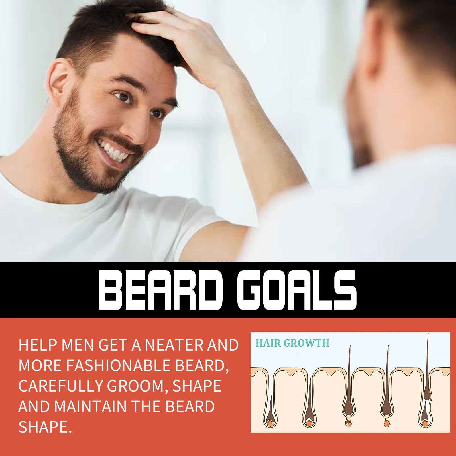 Beard Thickening Microneedle Roller – Men's Nourishing Growth Comb Beard Growth Roller Oasis Select