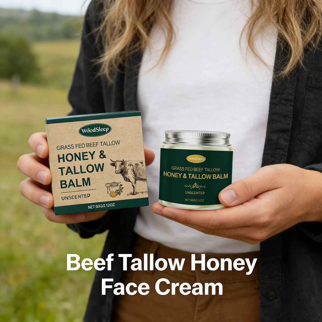 WOODSLEEP Beef Tallow & Honey Face Cream 60g – Deep Moisturizer Face Moisturizer Cream Oasis Select
