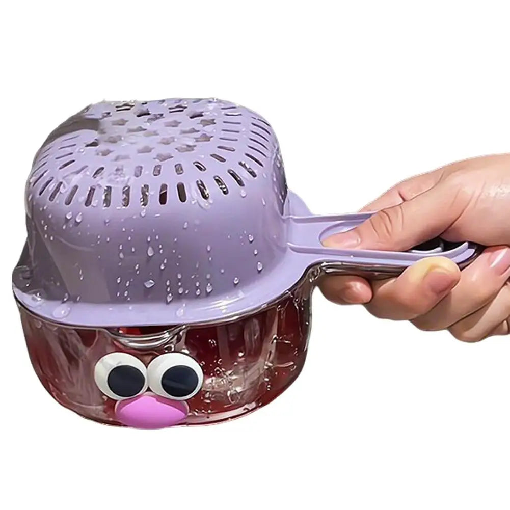 2-in-1 Fruit & Vegetable Wash Bowl with Drain Basket Colander