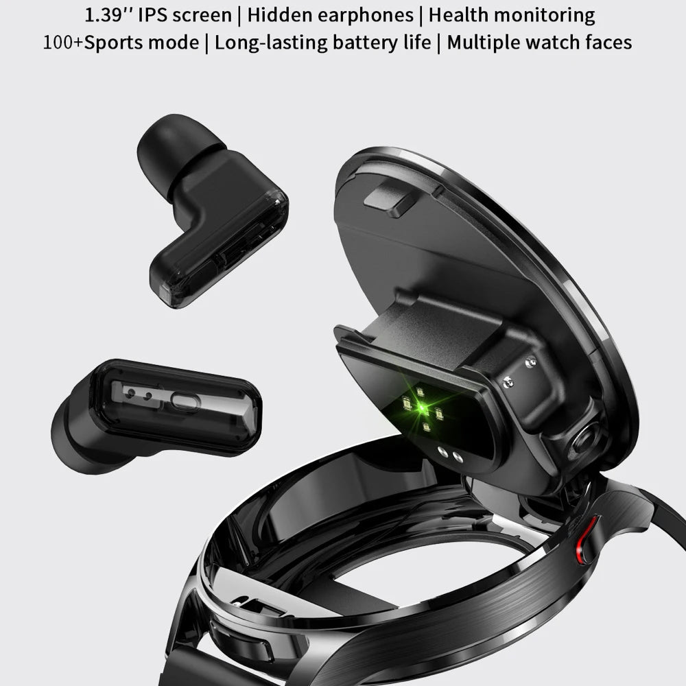 1.39" Women Smartwatch Men 2 In 1 TWS Headset Smart Watch Sport Fitness Heart Rate Health Watches Noise Reduction Earphone Music Oasis Select