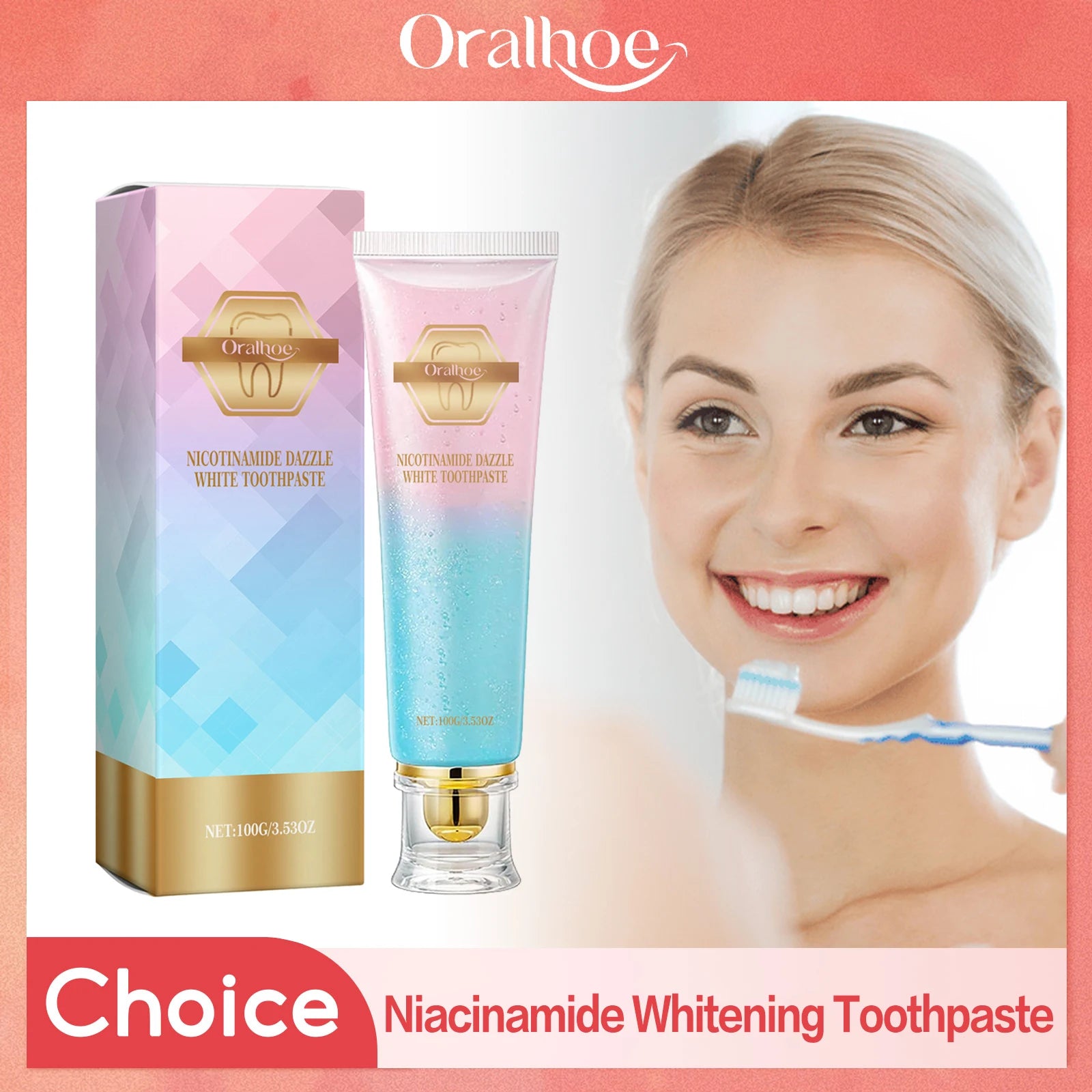 Niacinamide Whitening Toothpaste Dental Stains Removing Prevent Bad Breath Oral Cleaning Refreshing Reduces Plaque Toothpaste Oasis Select