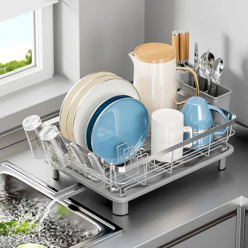Stainless Steel Dish Storage Rack Bowl Rack Kitchen Sink Shelf Drain Basket Household Tableware Bowl Rack Oasis Select