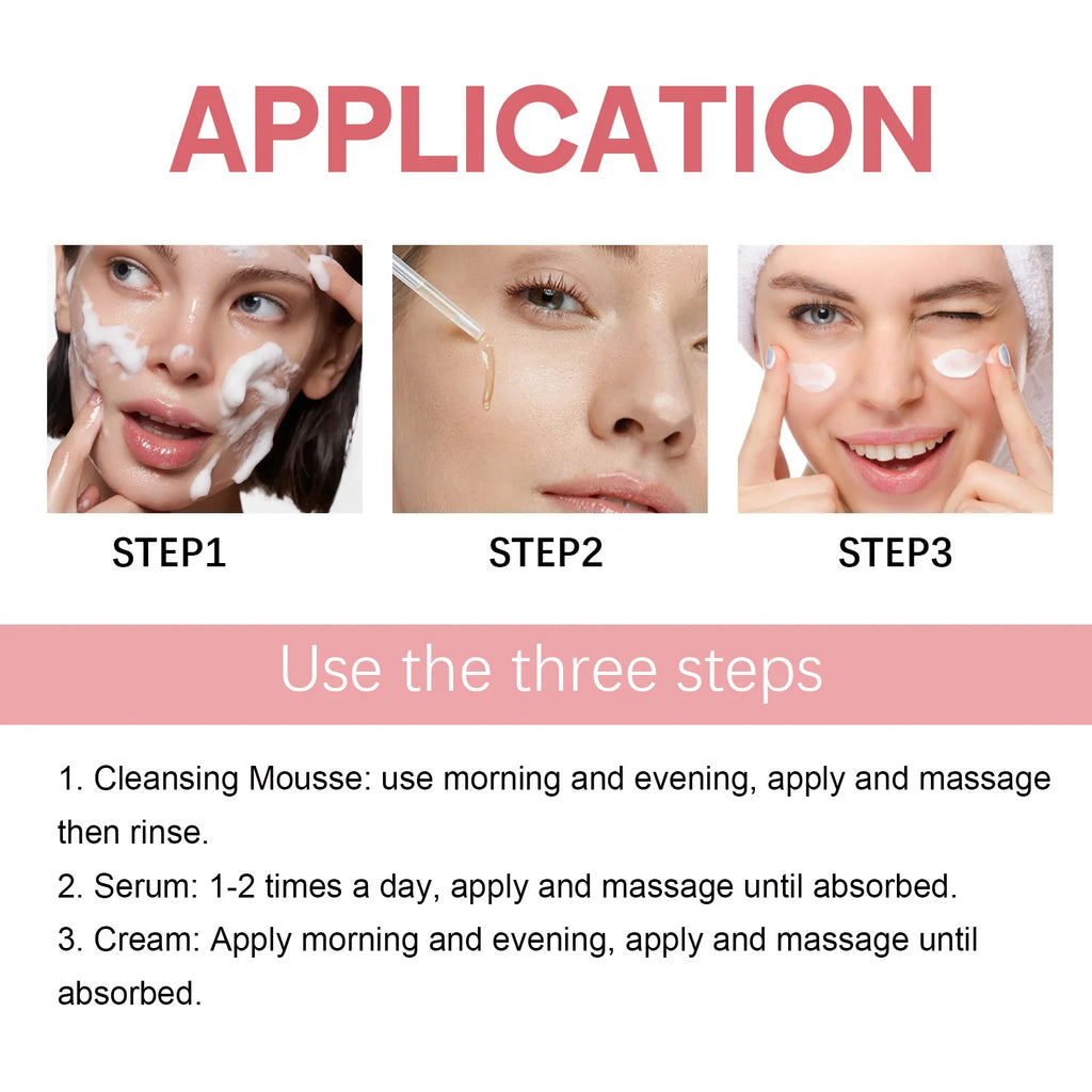 Facial Moisturizing Set Hydrate Brighten Firm Skin Exfoliating Acne Removal Shrink Pore Fix Sensitive Dullness Collagen Face Kit Oasis Select