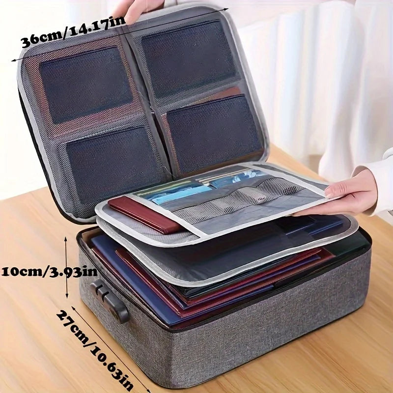 Multifunctional Briefcase with Password Lock for Office Document Storage Business Trip Card Passport Organizer Travel Accessory Oasis Select