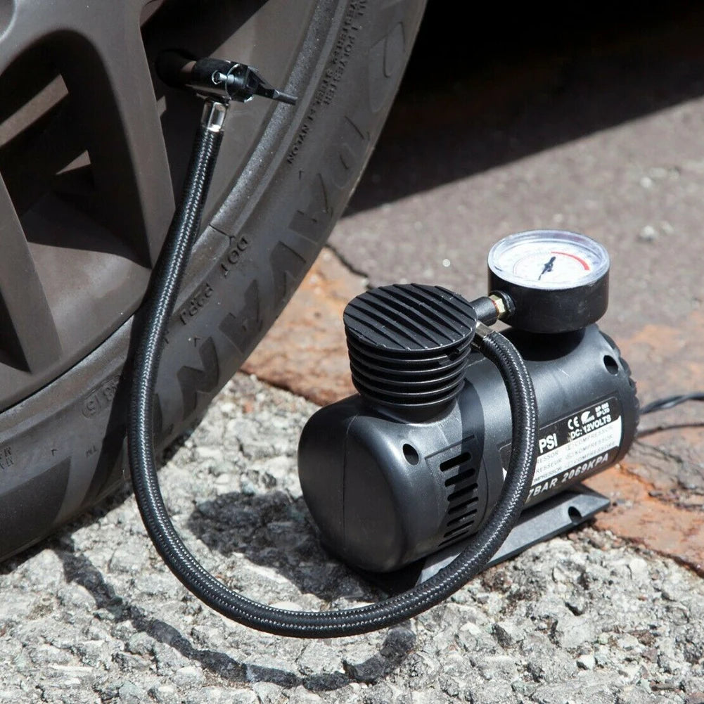 60W Electric Air Pump 12V-24V 300 PSI Car Air Compressor Portable Cigarette Lighter Inflator For Cars Bicycles Motorcycles Kay Oasis Select