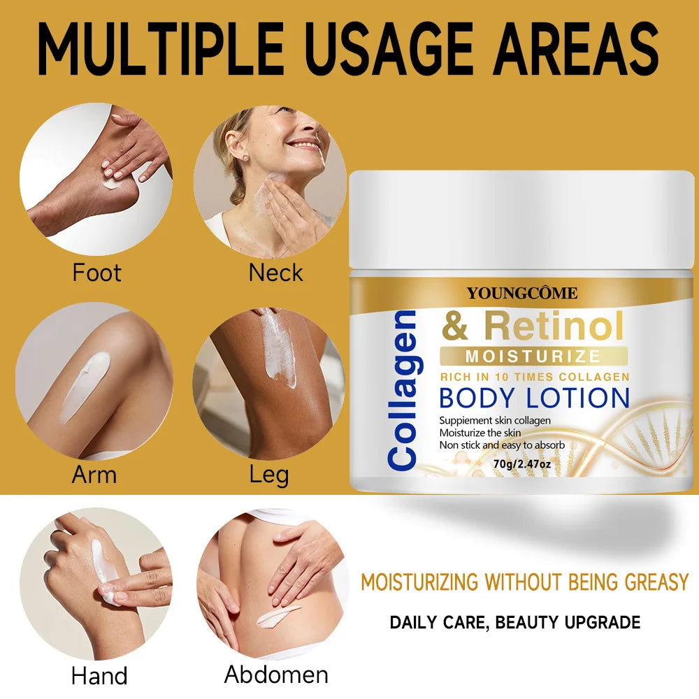 Collagen Retinol Face Body Lotion Moisturizing Non-Greasy Fast Absorption for Dry Skin Daily Care Face Body 40/70g Oasis Select