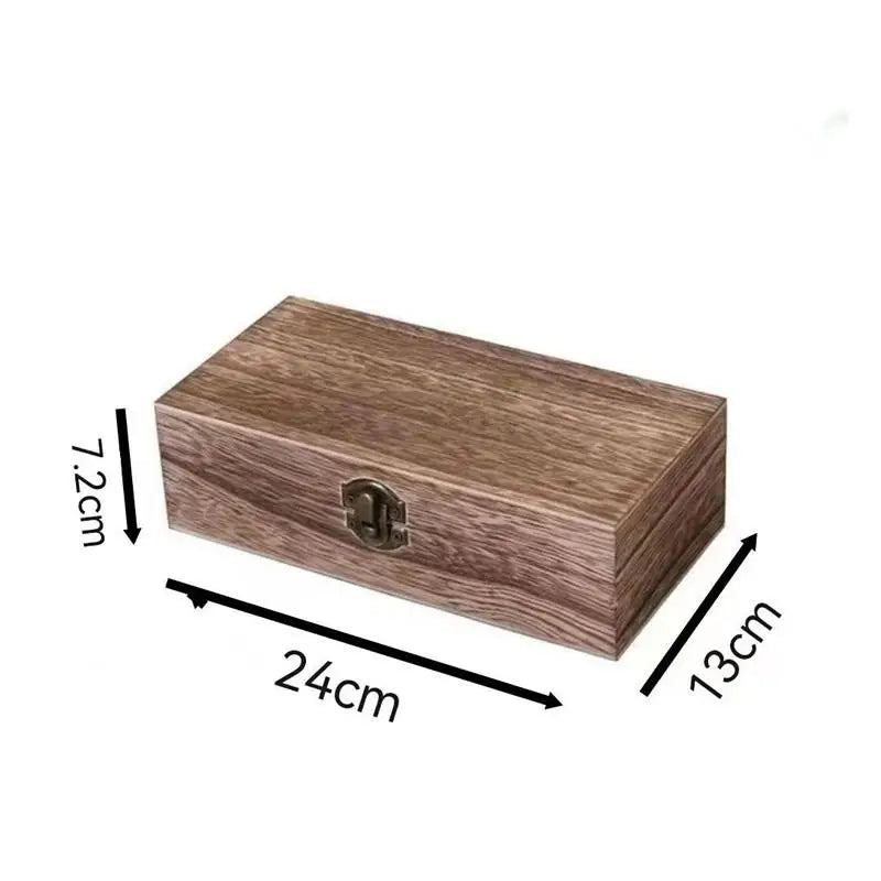 Rectangular Wooden Storage Box Organizer Wooden Storage Case Simple Storage Container Dust-Proof With Lock Jewelry Box Case Oasis Select B