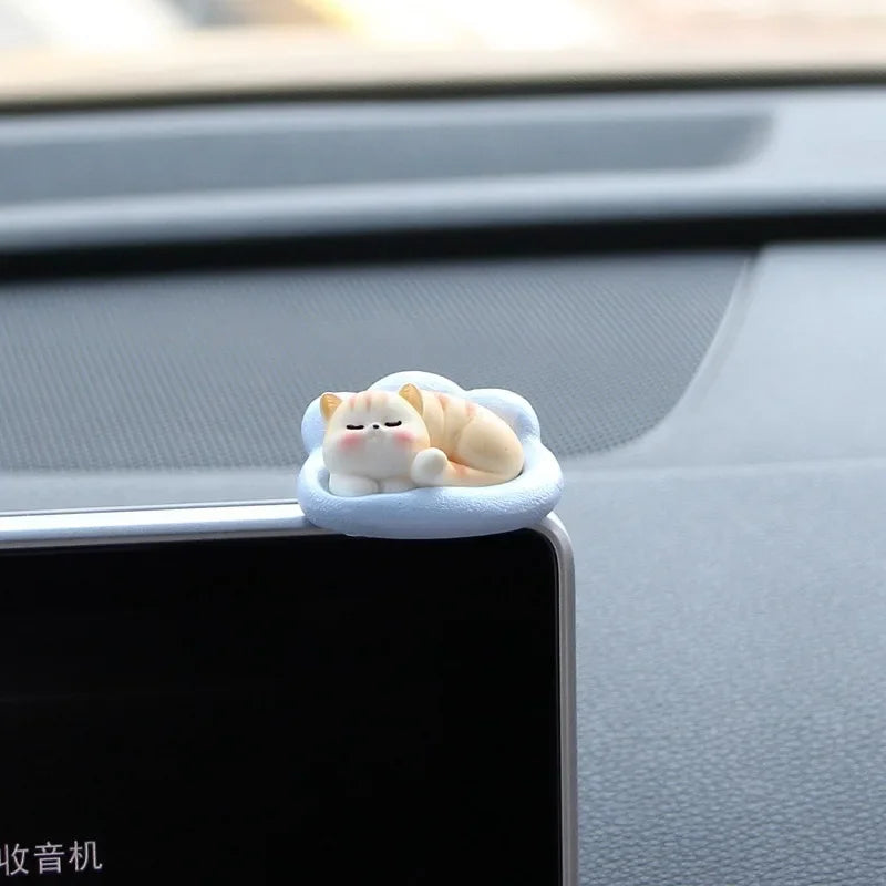 Cute Cars Accessories Funny Kawaii Animal Ornament Auto Central Control Screen Rearview Mirror Decor Car Accessories Interior Oasis Select Cat