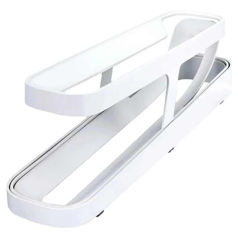Automatic Rolling Egg Holder Rack Fridge Storage Box Egg Container Kitchen Refrigerator Egg Dispenser Fridge Organizer Oasis Select WHITE 1-tier