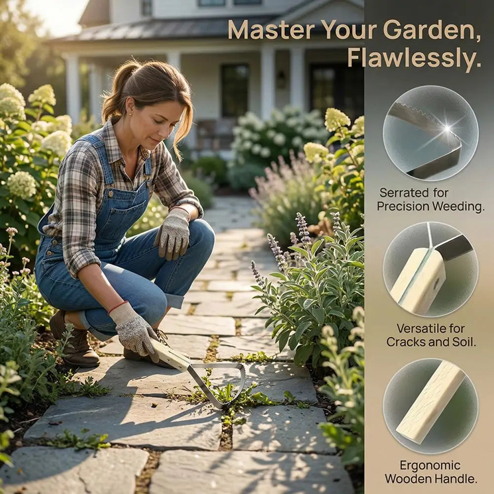 Heavy-Duty Manual Weed Cutter – Piercing Tip & Root Puller