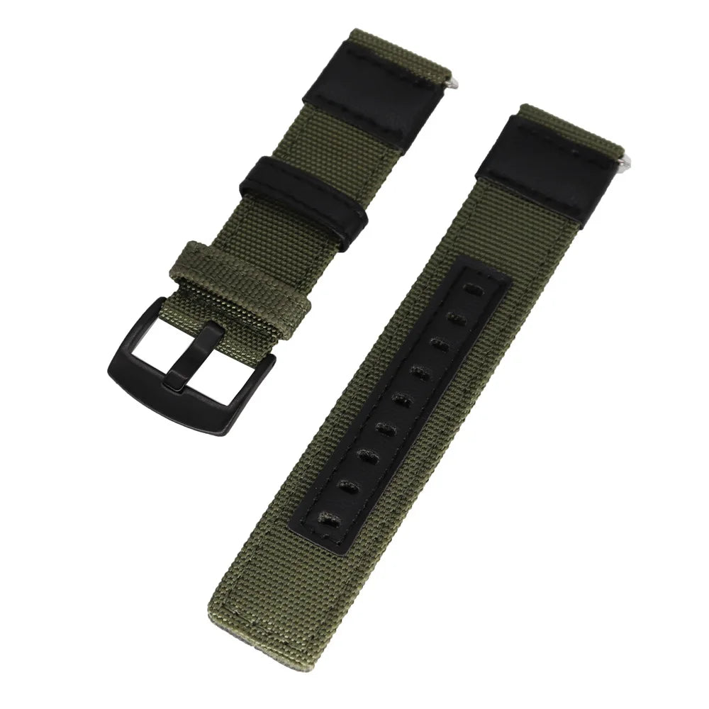 Original 20mm 22mm Nylon Strap Canvas Straps Leather Strap Quick Release Strap Sports Band FOR Huawei GT4 Bracelet For Samsung Oasis Select