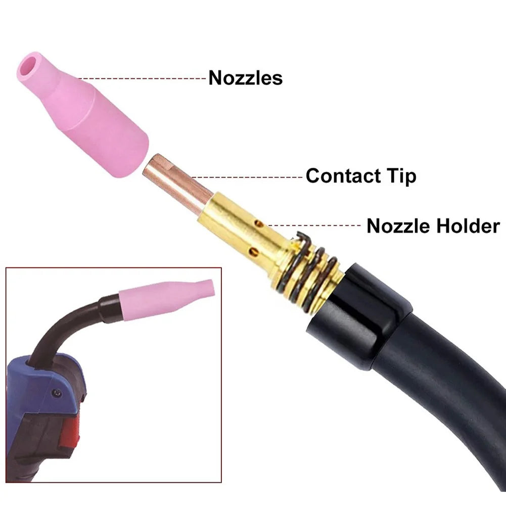 5PCS MB15AK Protection Nozzle For Mig Welder Nozzles Ceramic Nozzle For MB15 For 15AK Gasless Consumables Tips For Welding Torch Oasis Select