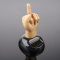 Solar Powered Mid Finger Shaking Toy Car Dashboard Dancing Figure Toy Brown Creative Car Bobbleheads Decorative Ornament Oasis Select 01