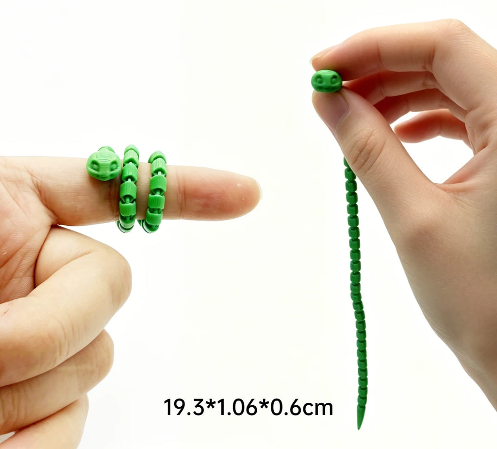 Mini 3D Printed Articulated Snake Toy Flexible Joints Simulated Animal Figurine Desk Decor Stress Relief Fully Articulated Joint Oasis Select light green