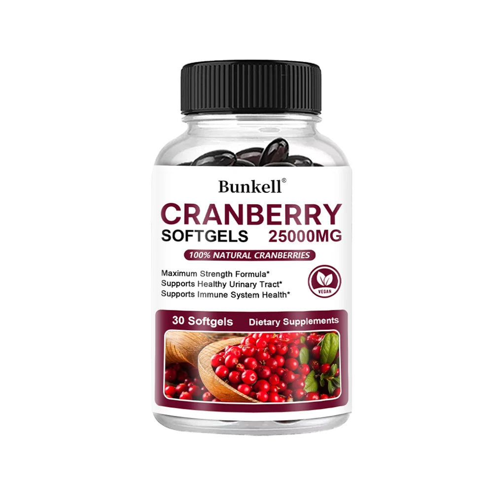 Cranberry Capsules 25,000mg + Vitamin C | Urinary Tract Health Herbal Health Supplement Oasis Select 30 count-1 bottle
