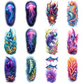 12-Piece Waterproof Temporary Tattoo Stickers – Ocean Design Set