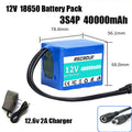 12V Rechargeable 18650 Lithium Battery Pack with BMS & Charger – Long Cycle Life for Solar, LED Light, RC Model, Power Supply Oasis Select 3s4p 40Ah
