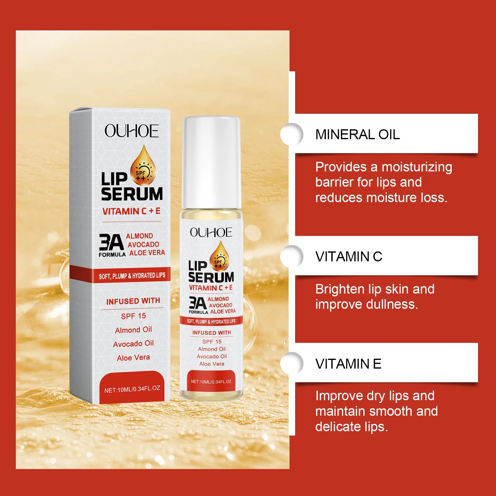 Vitamin C & E Lip Essence Oil – Hydrating Lip Balm Lip Essence Oil Oasis Select
