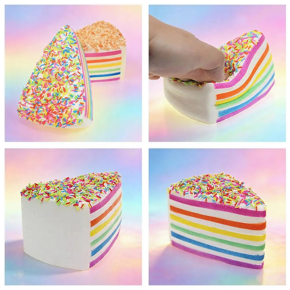 Rainbow Cake Squishy Slow Rising Stress Relief Toy – 14cm