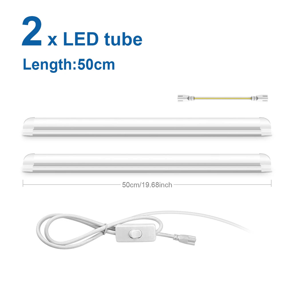 LED Tube T8 Lamp 220V EU Plug Aluminum Fluorescent Light Tube 50CM 25W LED Wall Lamp 50000 Hours Life Warm/Cold/Neutral White Oasis Select 2PCS LED Tube 200-230V EU Plug Neutral White