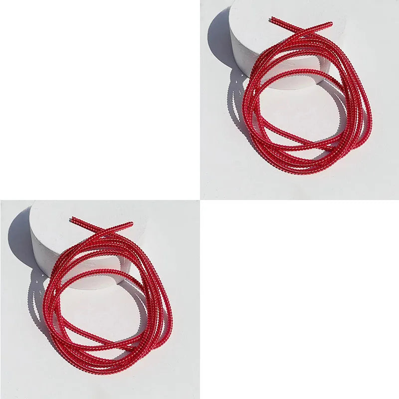 2/1Pcs New 1.6M Mermaid Telephone Data Protection Rope Color Advanced Environmental Protection Material Wrapped Cable Oasis Select Red 2pcs
