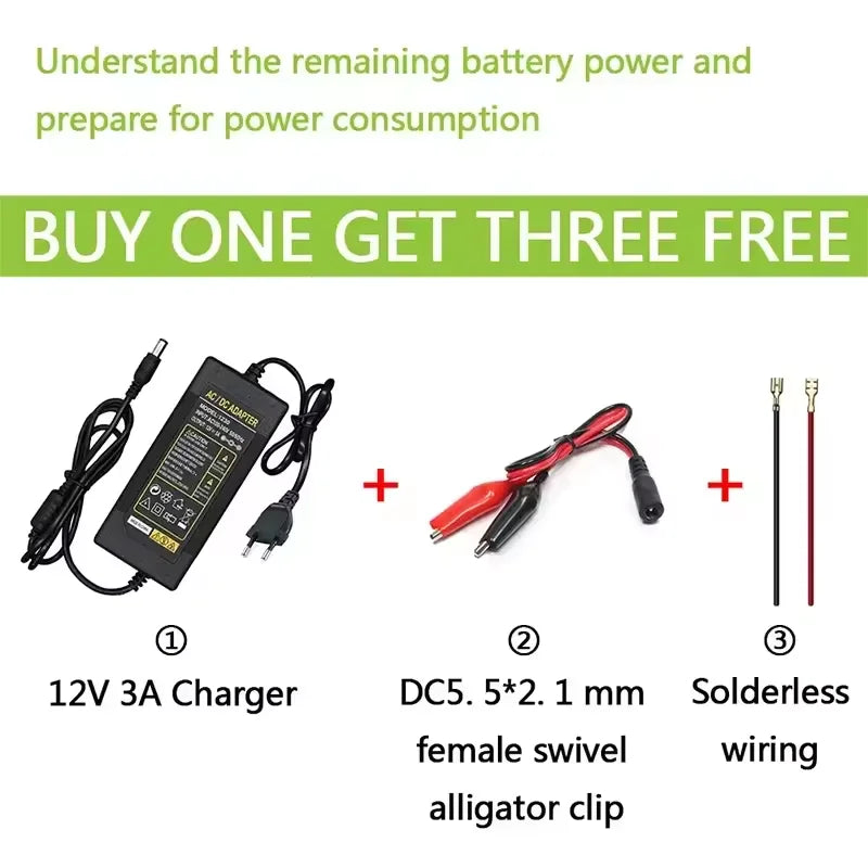 12V 20/30/40/50Ah 18650 Rechargeable Li-ion Battery with Charger,Long Lasting Power For Sprayer, Kids Car, Scale, Access Control Oasis Select