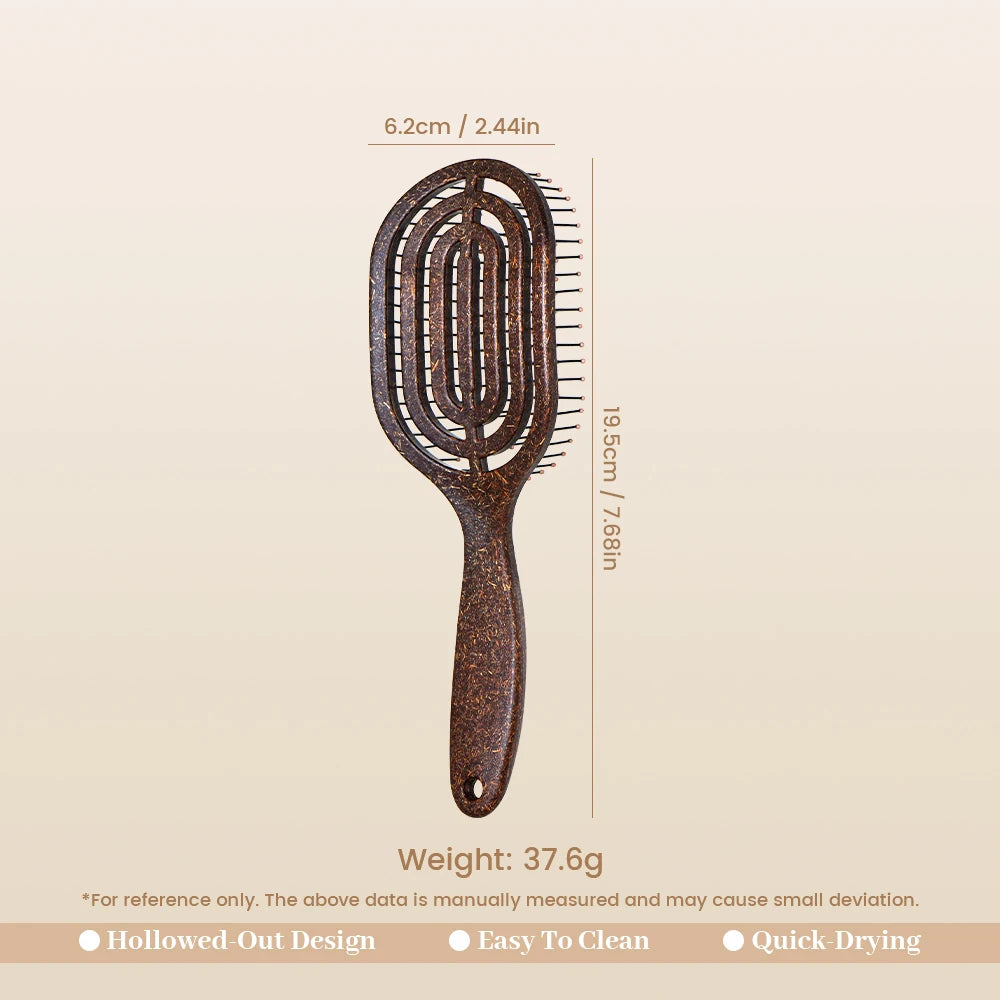 Hollow Hair Brush Detangling Comb Fluffy Nylon Anit- static Women Wet Scalp Massage Dry And Wet Use Salon Styling Tools Oasis Select