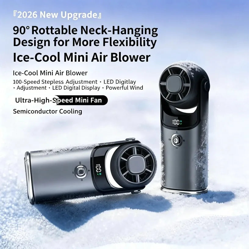 2026 Ice Turbo Fan Semiconductor Instant Cooling 100 Speed 3600mAh LED Display 3 In 1 Portable Handheld Fan For Outdoor Camping Oasis Select