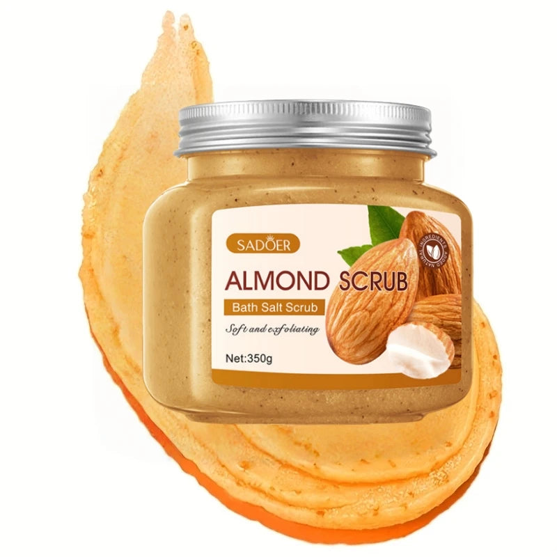 SADOER Almond Body Scrub 350g – Exfoliating Cream All Skin