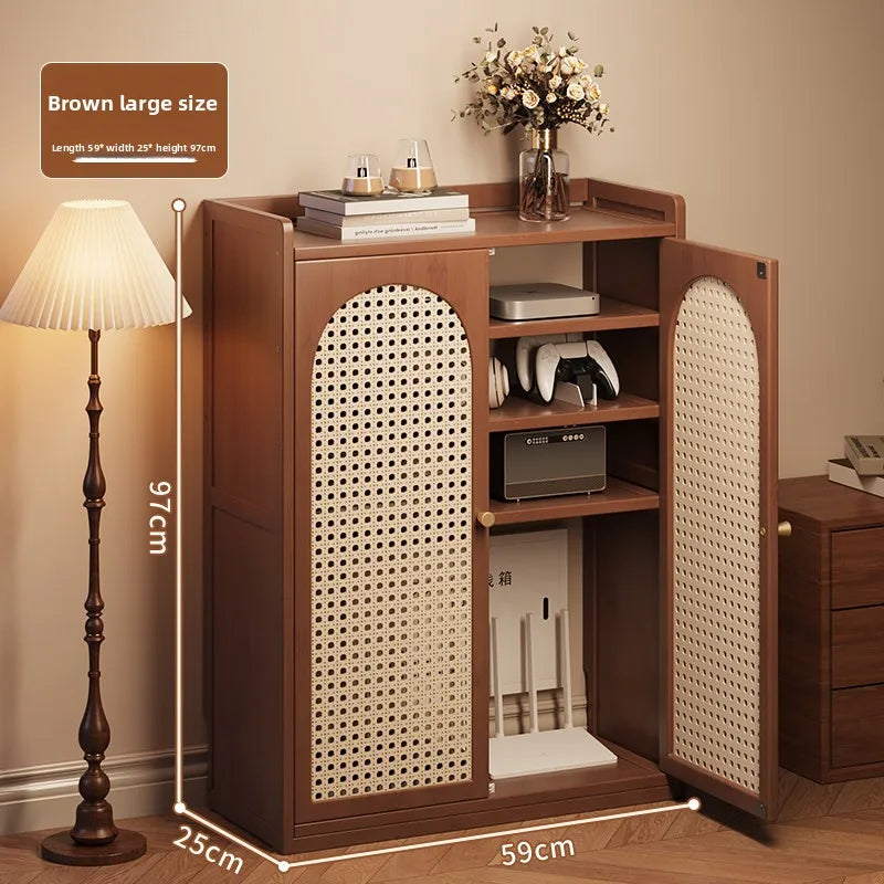 New Chinese storage cabinet, cover box, meter box, cover ugly storage box, simple installation cabinet without punching holes Oasis Select Brown-4-97cm