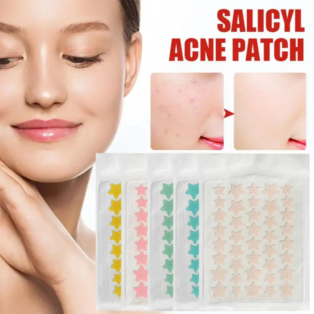 35/40Pcs Colorful Cute Star Heart Shaped Acne Treatment Sticker Invisible Acne Cover Pimple Patch Skin Care Oasis Select