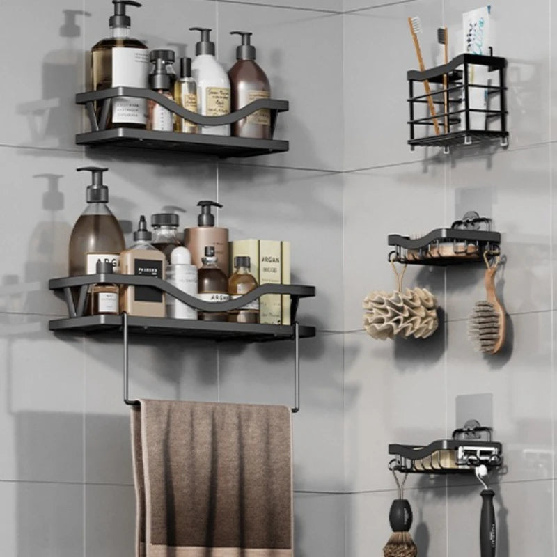 Bathroom Toilet Shelf No Punching Toilet Wall Storage Rack Shower Room Wall Shelf Oasis Select