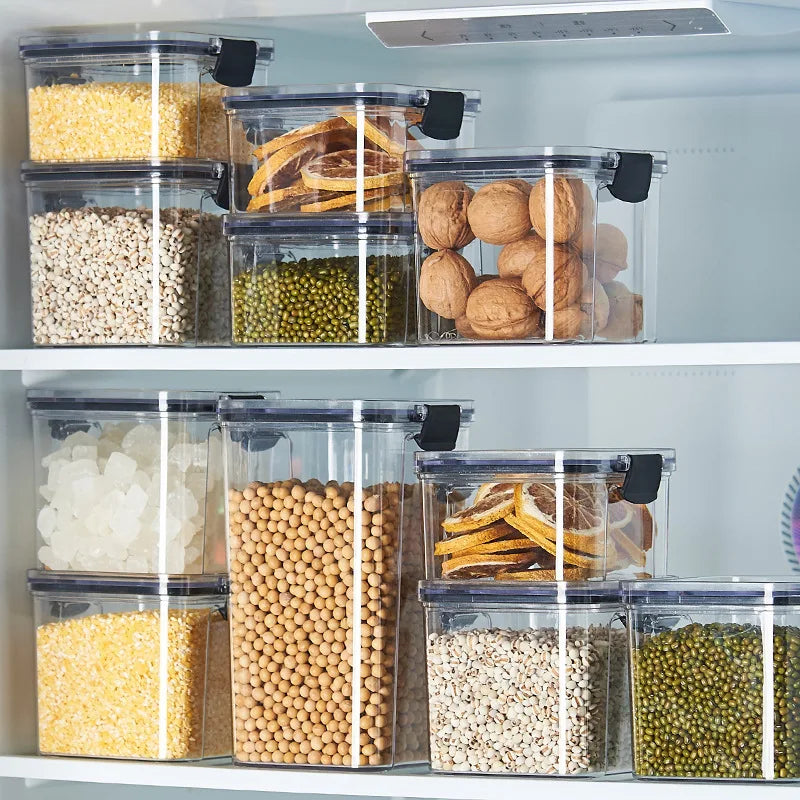 460-1800ml Kitchen Sealed Jar Stackable Food Storage Box Multigrain Tank Bottle Cereal Candy Dried Fruit Tea Storage Containers Oasis Select