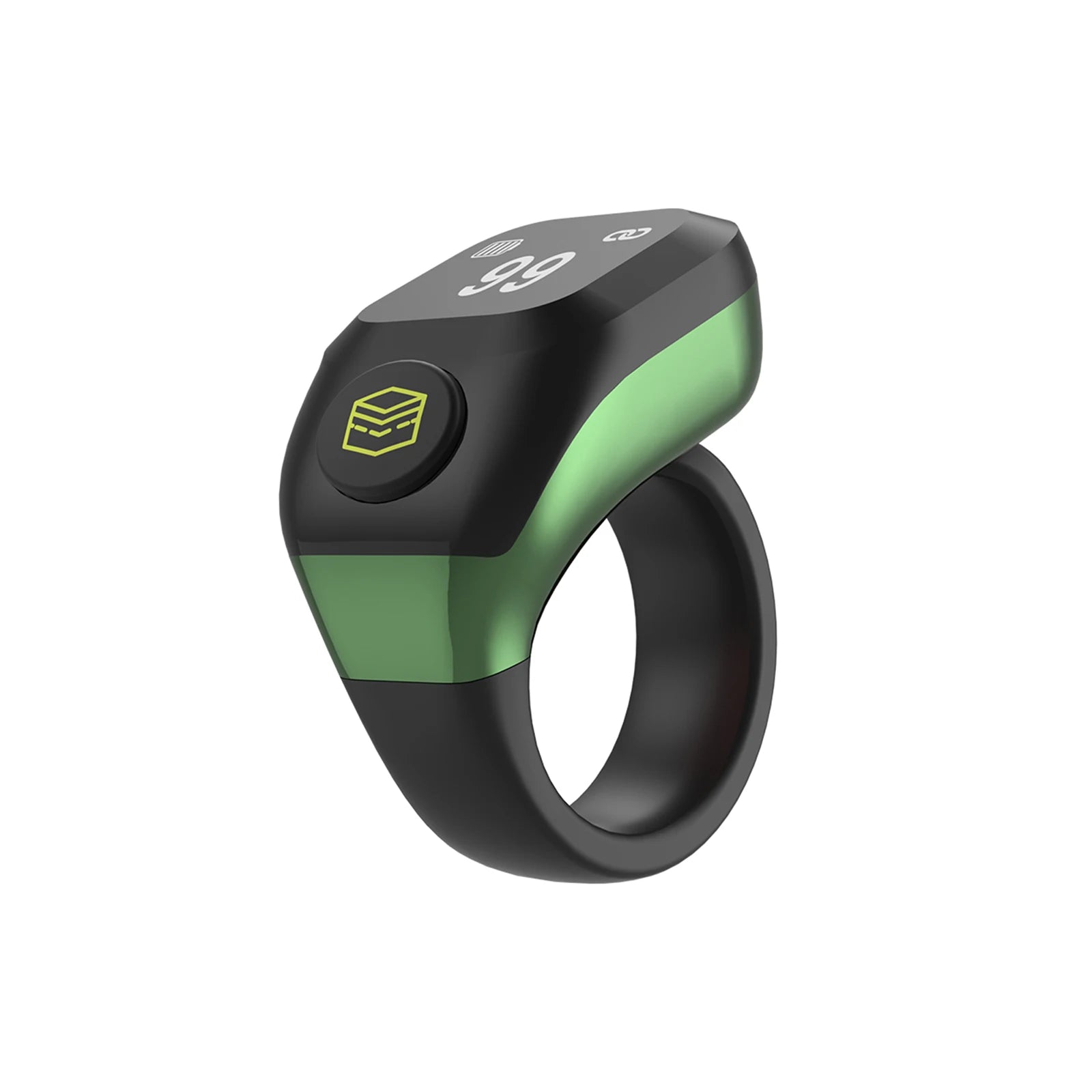 BT5.4 Smart Ring Counter Adjustable Sizes 18mm 20mm 22mm OLED Display Ring Counters Rechargeable for Vibration Prayer Reminders Oasis Select Green China Mainland