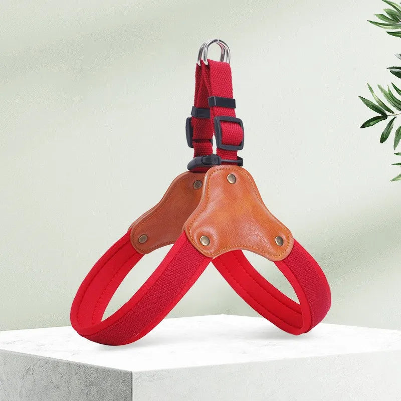 No-Pull Dog Harness with Padded Handle Reflective Escape-Proof Leash Breathable Mesh for Medium Large Dogs Pet Walking Gear Oasis Select Red PU XL