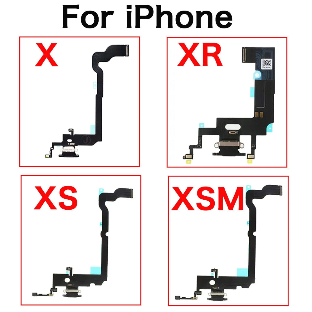 iPhone X XR XS Max Charging Port Dock Flex Cable & Mic Replacement