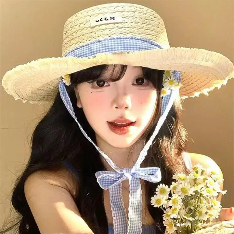 Women Straw Sunscreen Cap 모자 썬캡 비치모자 очки солнцезащитные женск Gorros Foldable UV Protection Outdoor Large Brim Sunscreen Oasis Select B1