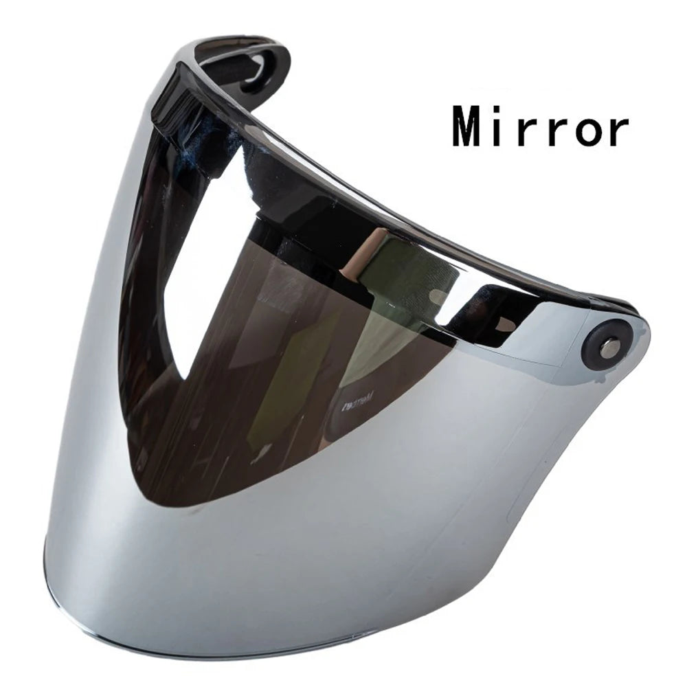 1Pcs 3-Snap Helmet for Peak Lens for Sun Shade Shield Wear Resistant for 3/4 Motorcycle Open Face Helmet Visor Oasis Select Mirror