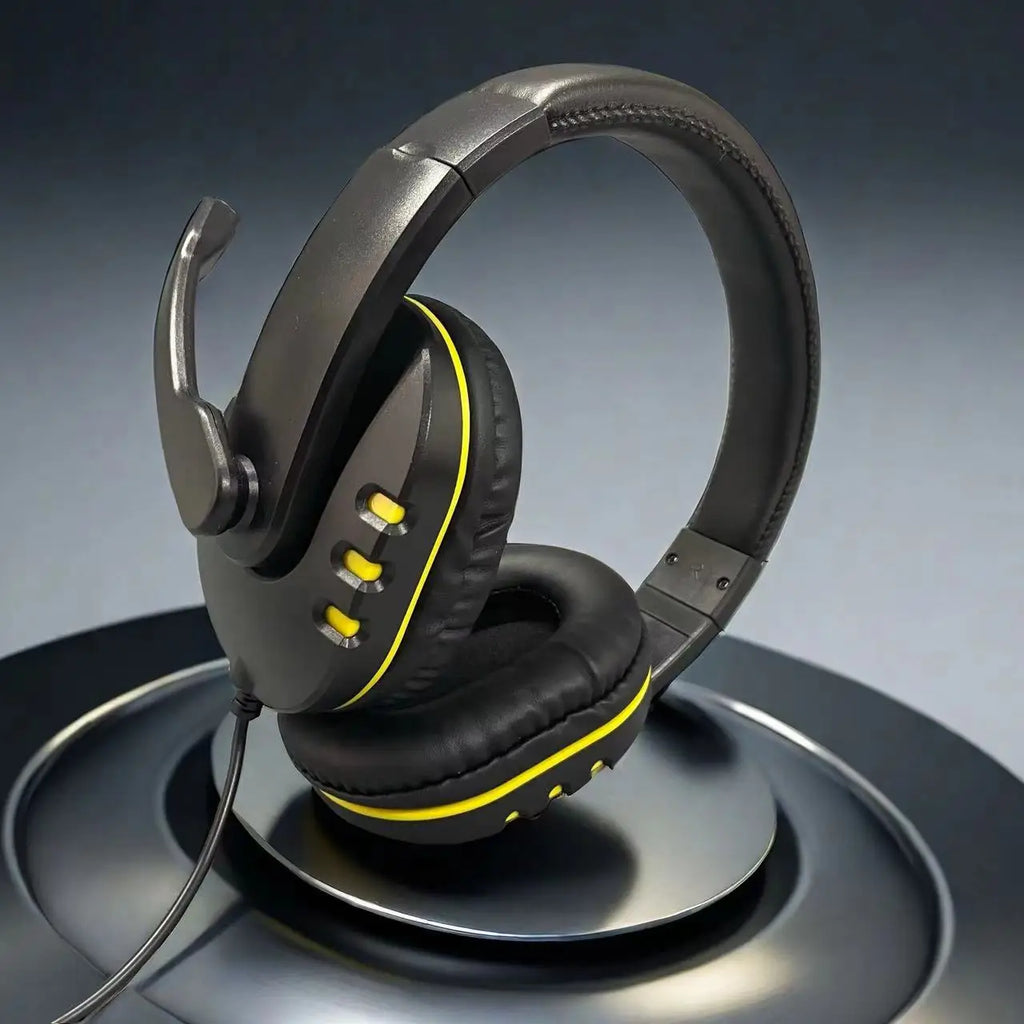 7260 Wired Headphones with Microphone，Suitable for work meetings、Study Recording、Entertainment Games，Compatible：PS4/PS5/Xbox One Oasis Select Yellow