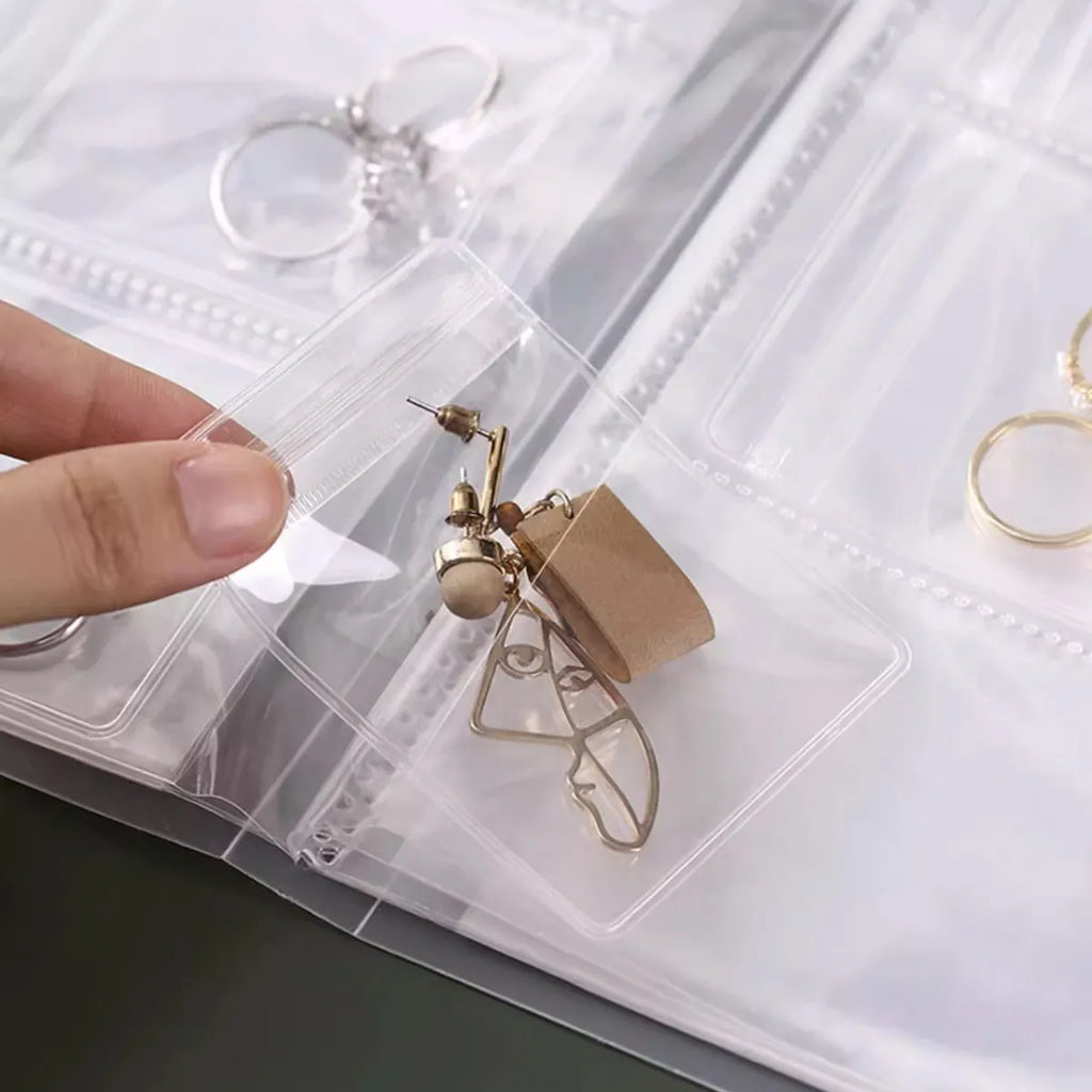 Jewelry storage album, transparent PVC storage book, earring, necklace, bracelet, ring storage bag, anti-oxidation jewelry bag Oasis Select