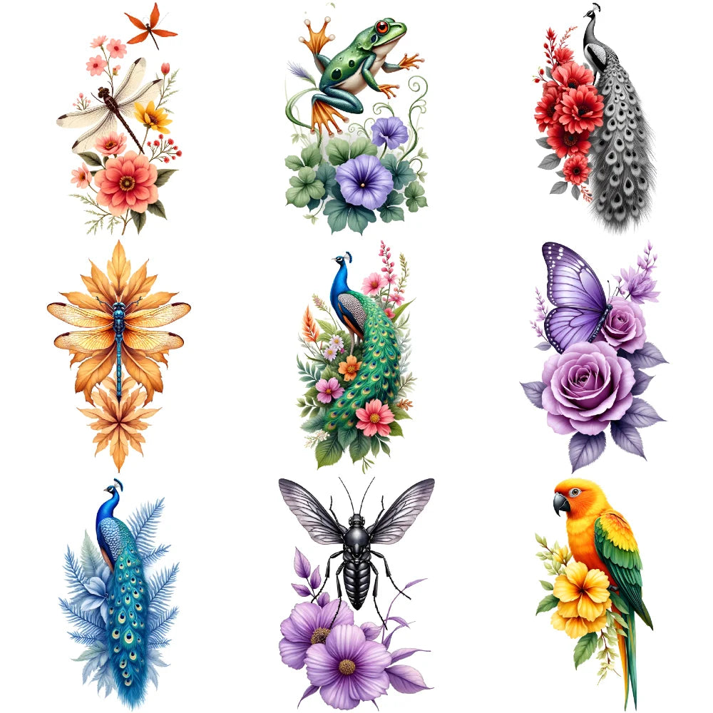 9-Piece Waterproof Temporary Tattoo Stickers – Wolf & Bear