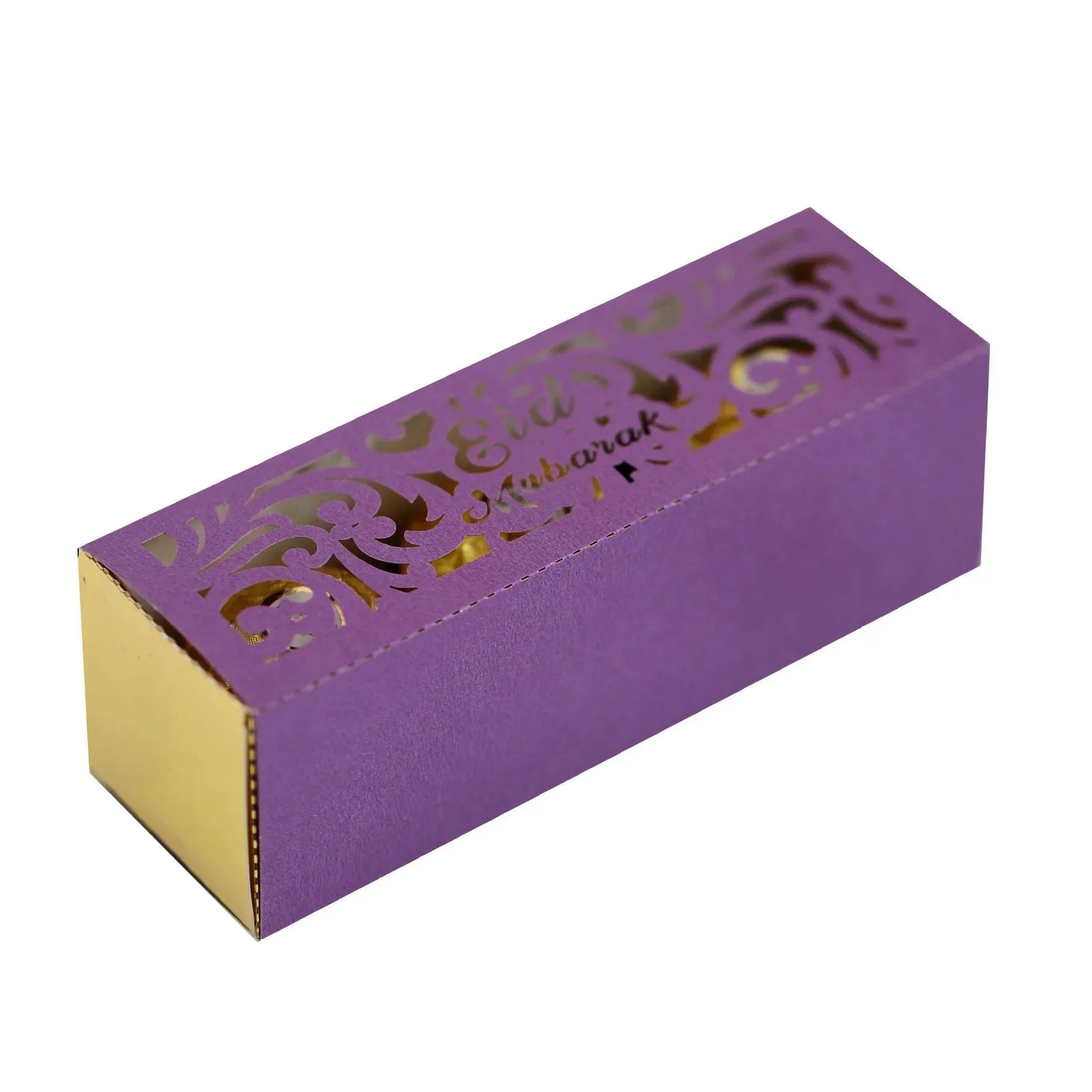 10Pcs EID Mubarak Candy Box Ramadan Kareem Candy Cookie Packing Box Muslim Islamic Festival Party Decoration Supplies Oasis Select Dark Purple 10pcs 12x4x4cm