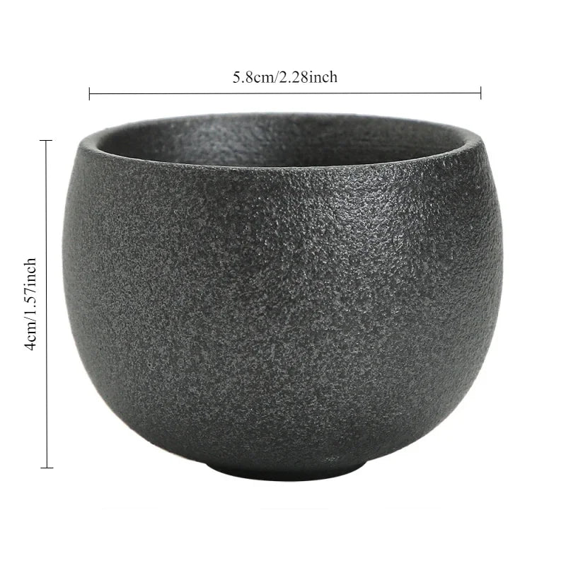 Japanese Style Cup Single Cup Tea Appreciation Cup Retro Japanese Style Stoneware Kung Fu Small Tea Cup Ceramic Teacup Mug Bowl Oasis Select