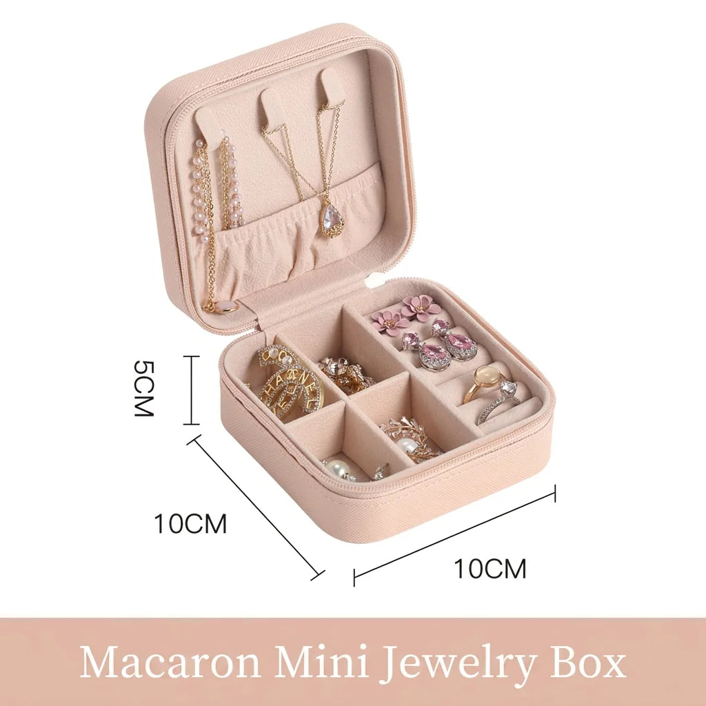 Mini PU Jewelry Organizer Box – Travel Case for Women