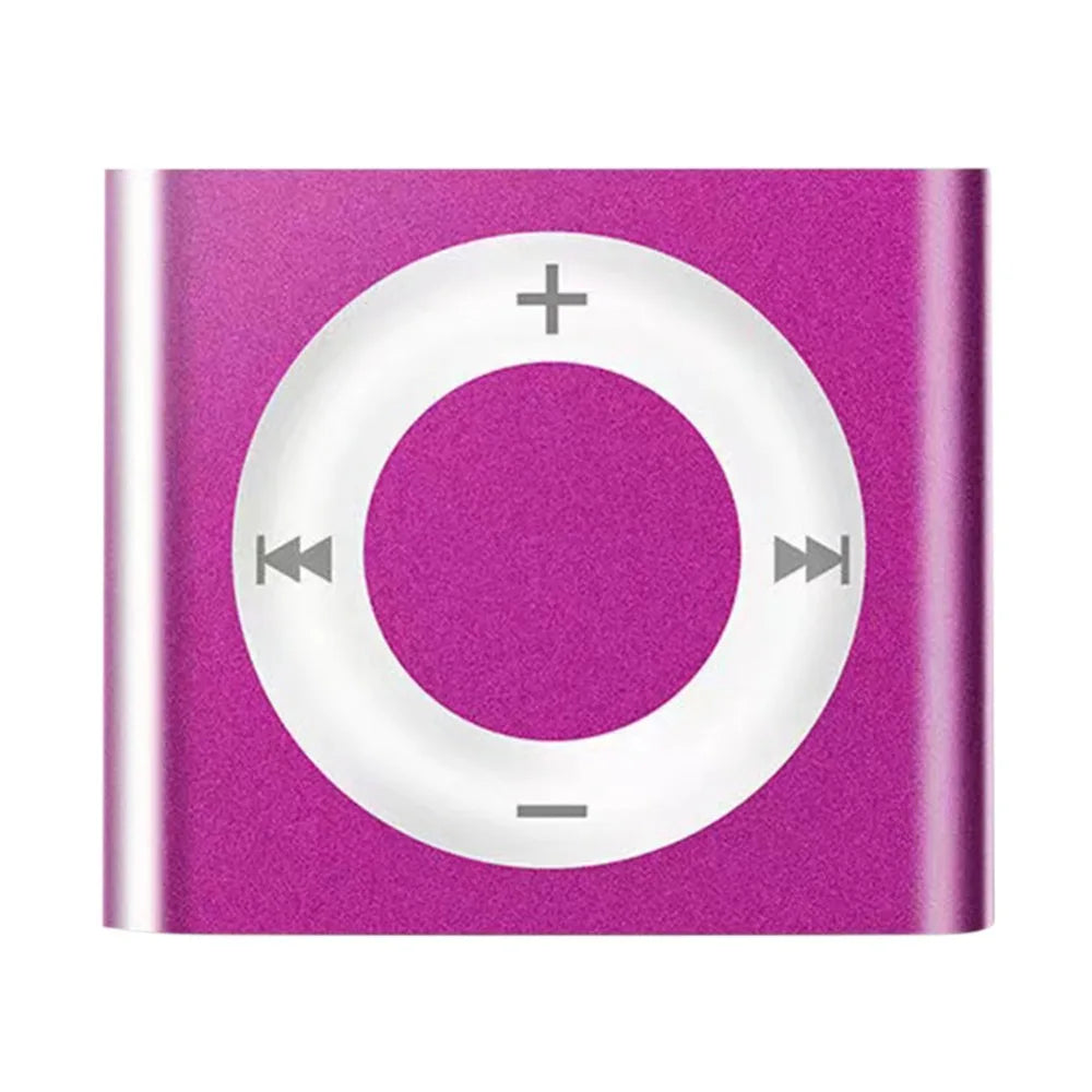 Mini MP3 Music Players Metal Clip-on Build in Speaker 180mAh Touch Tone Rechargeable with Headphone Support TF Card for Students Oasis Select Purple