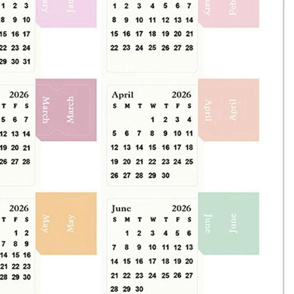 2Pcs 2026 Calendar Stickers Monthly Planner Stickers Labels For Diy Scrapbook Journals Notebooks Scheduling School Office Oasis Select