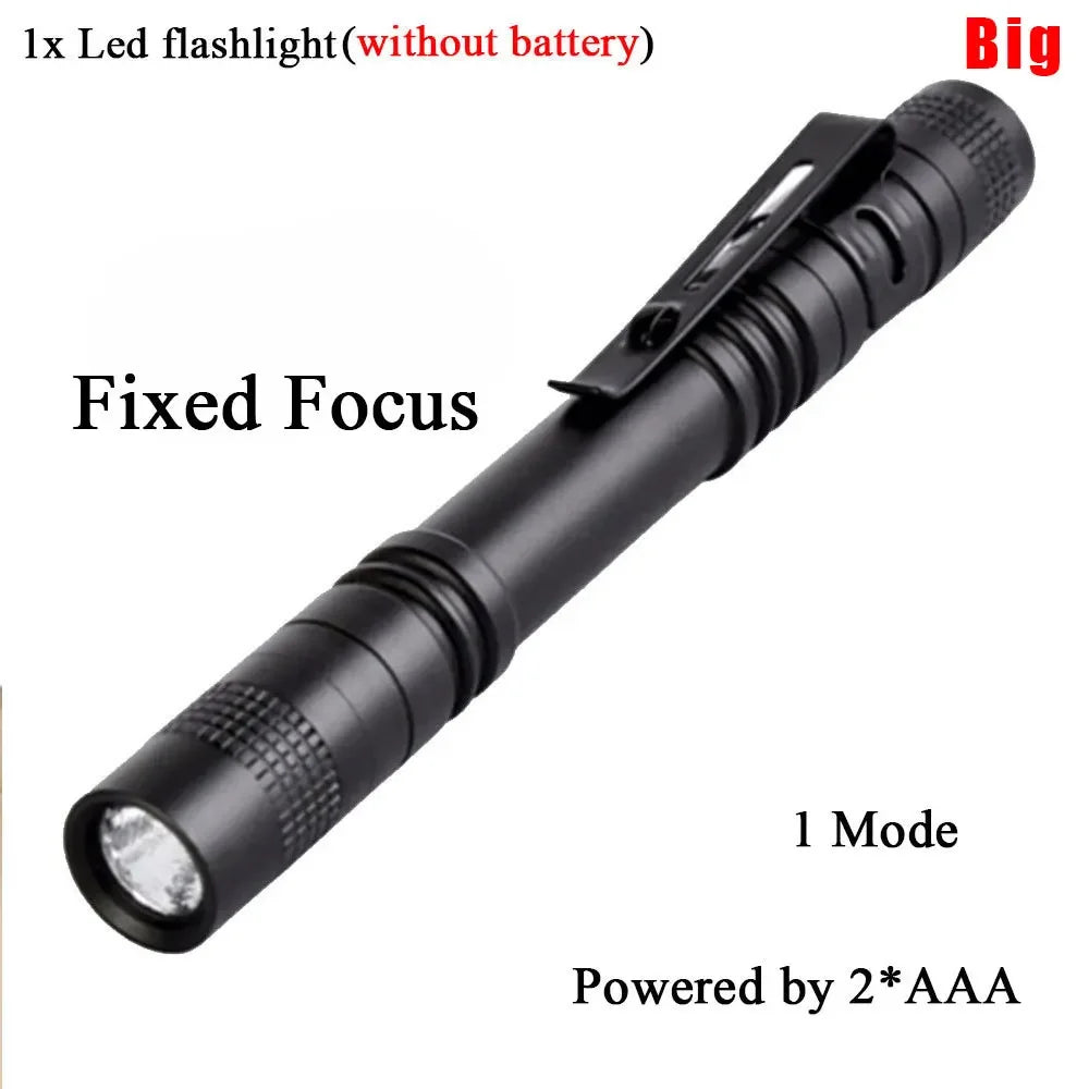 Mini LED Flashlight Portable Pen Lights Pocket Emergency Light Small Torch Keychain Lantern Oasis Select A big Without battery